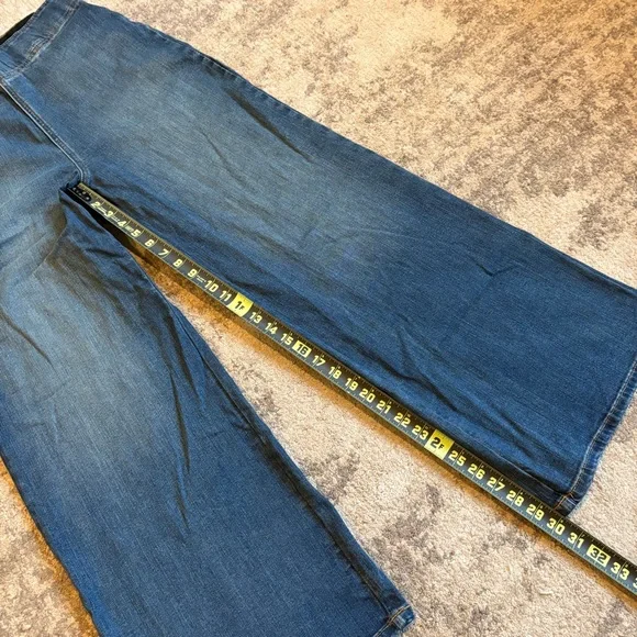 Super Baggy Banana Republic High Rise Wide Leg Pull On Denim Jean Trousers - Picture 8 of 10